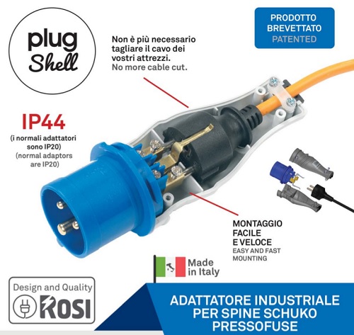 Spina CEE Volante 2P+T per Presa Schuko